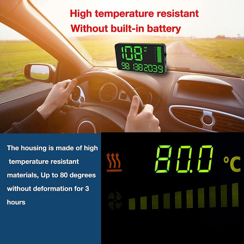 kingneed Digital Universal GPS HUD Speedometer Display GPS Head Up Dispaly Speedometer Car Truck Odometer with Over Speed Warning/Car Clock / 5.4in Large Screen KingNeed C90 - Image 4